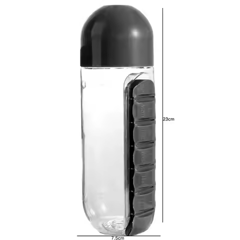 7 Grids Medicine Box Medicine Box Water Bottle Daily Pill Boxes Organizer 600ml Pill Boxes Sports Wa
