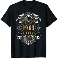 Men's cotton T-shirt 62nd Birthday Women 62 Year old Men Born 1963 62 Birthday T-Shirt Fast Shipping