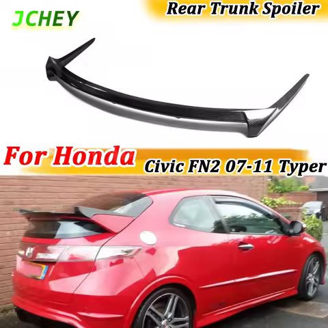for Honda Civic FN2 2007-2011 Typer Carbon Fiber Rear Trunk Spoiler FRP Rear Boot Duckbill Spoiler W