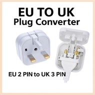 (1 PCS) EU To UK Power Converter Travel Socket FUSED EURO 2 Pin Plug To UK 3 Pin Plug Open Cap Top A