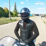 機車背心 皮馬甲 黑色皮馬甲 皮甲馬甲 皮馬甲 男士