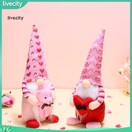 {livecity} Holiday Gnome Decorations Valentine Day Gnome Doll Valentine’s Day Pink Love Gnome Doll w