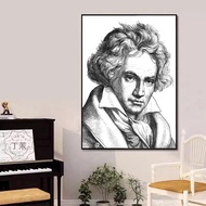(HCM)Tranh treo tường nhạc sĩ Beethoven Mozart trang trí lớp học nhạc phòng thu âm kèm đinh treo
