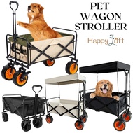 [SG SELLER] Pet Toddler Pet Stroller Pet Wagon Stroller Foldable Stroller Baby Pets Wagon with Shade Roof Safety Brake