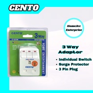 Cento Adaptor [3 Way] With Individual Switches [3 Pin Plug]