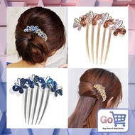 Go - F1113 Diamond Hair Comb Hair Bun/ Butterfly PatternELEGAN Hair Comb/ Wanita Fashion Hair Access