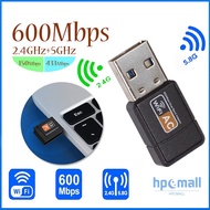 USB Wifi Adapter 600Mbps Wireless Wifi Dongle Dual Band 2.4G / 5G Hz PC Wifi Adapter 802.11 AC