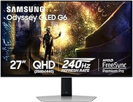 SAMSUNG 27" Odyssey OLED G6 (G61SD) QHD 240Hz 0.03ms FreeSync Premium Pro Gaming Monitor with Slim M