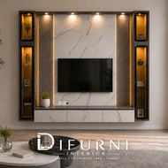 TV Cabinet TV Console [Difurni-TV-50] TV Wall 8FT Free Installation within West Malaysia