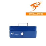 TIGER Cash Box w/ Tray | Cylinder Key Lock | 1 Bill & 4 Coin Partition | Includes 2 Keys | 8822