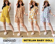 80 ribu dapat 4pcs piyama one set babydoll setelan pendek dan panjang rayon motif Random / Langsung 