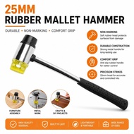 25MM RUBBER MALLET HAMMER Steel Handle Multifunction DIY Craft Plastic Mallet Hand Repair Tool