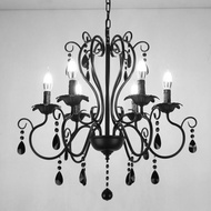 Modern Crystal Iron Art Chandelier Candle Light Bedroom Restaurant Living Room Luxury Simple America