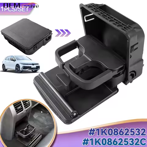 Folding Central Console Armrest Rear Back Cup Drink Holder For VW Jetta MK5 5 Golf MK6 GTI Eos 1K086