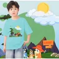 READY TO SHIP BLUEY KIDS T-SHIRT Bluey Animated Cartoon Print T-Shirt (B07) 100-150cm 100-150cm