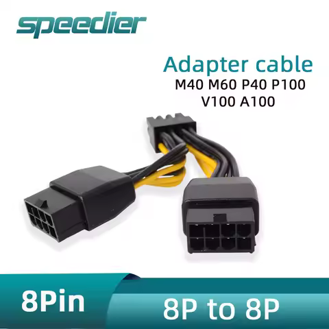 Dual Female 8Pin To 8Pin Male Power Adapter Cable for NVIDIA Tesla M40 M60 P40 P100 V100 A100 K80 M6