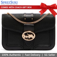 Coach Handbag In Gift Box Crossbody Bag Georgie Crossbody With Rivets Black # 6925