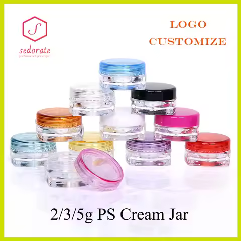 50/100/200pcs Mini Plastic Jar 2g 3g 5g Cosmetic Sample Jars PS Travel Cans Cream Serum Pot Refill C