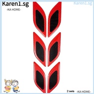 KA 12pcs/2 sets  Reflective Stripe Sticker, 10*3cm Drip Adhesive Resin, Reflective Materials Carbon Fiber Reflective Sticker, White / Red Car Rear-view Mirror Reflective Strips