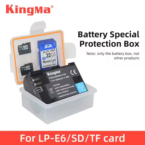 KingMa LP-E6NH LPE6N LPE6 Battery Plastic Case Battery Holder Storage Box For Canon EOS 5D4 5D3 5D2 