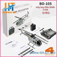 Máy Bay Trực Thăng C186 Scale BO105 4CH 6 Axis Gyroscope 2.4G RC Helicopter RTF