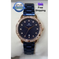 [Ladies] 100% ORIGINAL HEGNER 8-503822LPBR Blue Dial,Rose Gold Case With Diamonds,Date Display Stainless Steel Watch
