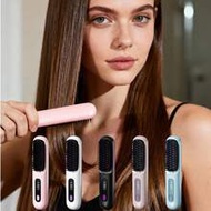 Wireless Straightening Comb, USB Rechargeable, Negative Ion, 3 Temperature Settings, 30s Fast Heatin