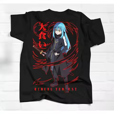 Japanese Anime Rimuru Tempest Printed T Shirt Men Dark Style Streetwear Aesthetics Graphic Tee Tops 