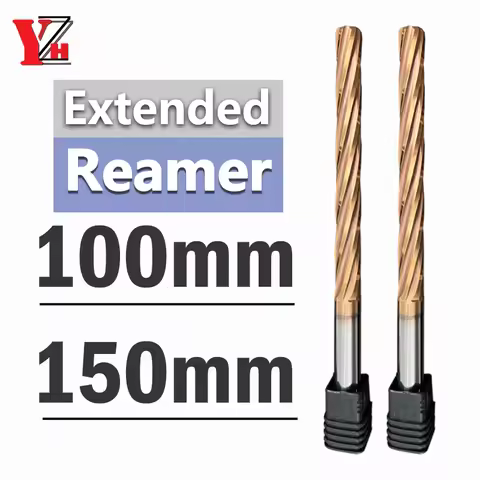 YZH 100mm 150mm Machine Reamer HRC60 Coated Spiral Groove Tolerance H7 Harened Steel Metal Cutter CN
