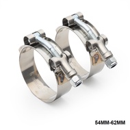 2.0“ INCH (54MM-62MM) SILICONE TURBO HOSE COUPLER T BOLT SUPER CLAMP KIT