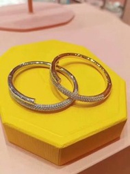 ✨送禮首選✨ 閃耀奢華Tiffany Lock系列半密鑲鑽石開口手鐲 | Luxurious Shiny Tiffany Lock Series Semi-Pavé Diamond Open Bang