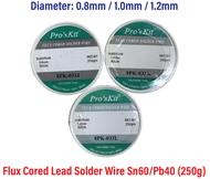 ProsKit 8PK-033J 0.8mm / 8PK-033K 1.0mm / 8PK-033L 1.2mm Flux Cored Lead Sn60/Pb40 Solder Wire ( 250