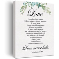 Christian Canvas Wall Art Love Is Patient Love Is Kind 1 Corinthians 13:4-8 Canvas Print Positive Sc