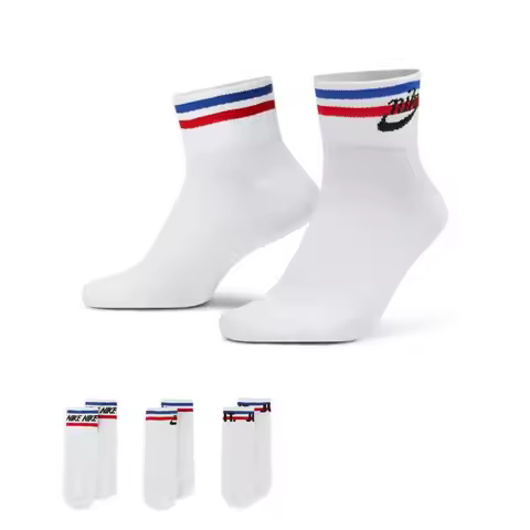 Nike Socks Three-Pack Nsw Everyday Essential Unisex Socks Fitness Running Sports Short Socks Striped