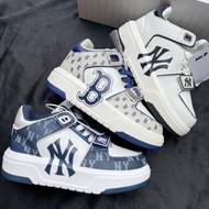 MLB Chunky Liner Shoes with White Velcro Straps, MLB Letter B Shoes, High Quality MLB High Sole Shoe