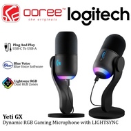 LOGITECH YETI GX DYNAMIC RGB GAMING MICROPHOHE WITH SMART AUDIO LOCK / DYNAMIC SUPERCARDIOID MIC CAP