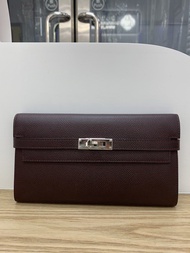 Hermes kelly long wallet  馬鞍紅