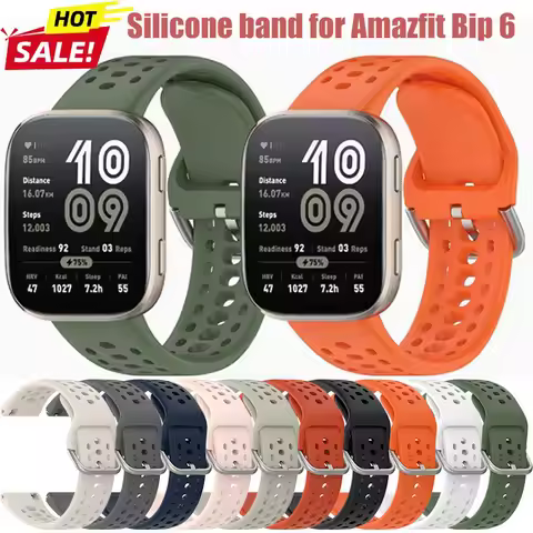 Silicone Strap for Amazfit Bip 6 Sport Breathable 22MM Watch Bracelet Intelligent Correa for Amazfit