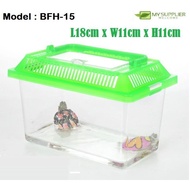 BFH-15 MEDIUM Plastic Square Aquarium Fish Tank With Handle L18xW11xH11cm