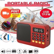 CHERRY3WK Portable Radio, Bluetooth-Compatible FM USB TF Music Player, Rechargeable LED Display MP3 