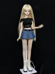 Customizable Makeup Head and Wig Female BJD Doll