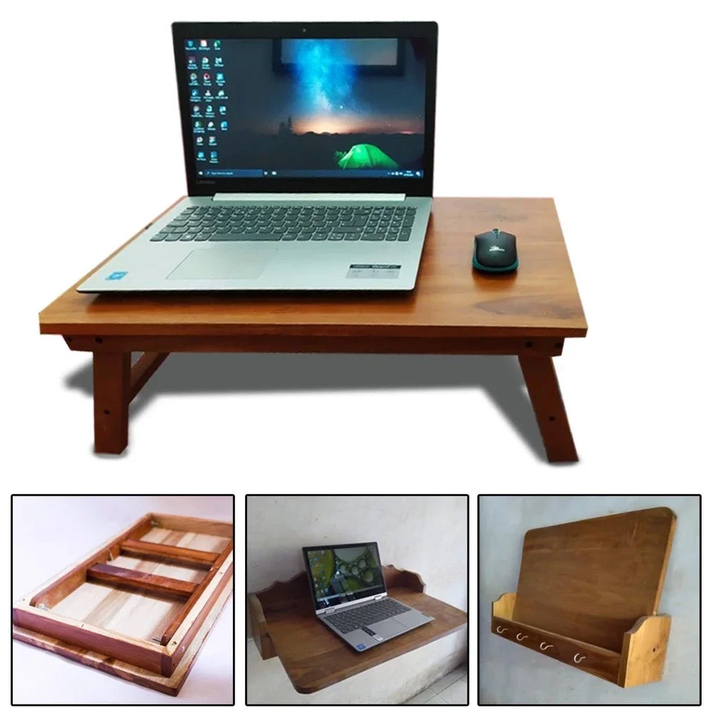 meja lipat kayu jati full/meja lipat portable/meja belajar anak/meja lesehan/meja laptop