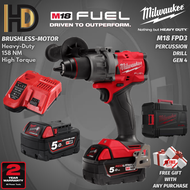 Milwaukee M18 FPD3 Fuel 13MM Percussion Drill 158NM GEN4 / Brushless Motor / Anti Kickback System / 