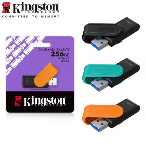 Kingston DataTraveler Exodia S USB 3.2 Flash Drive with Swivel Cap in Bold Colors Pendrive Disk 64GB