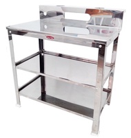 Lucky flame ชั้นวางเตาแก๊ส สแตนเลส กว้าง 76 ซม. มีที่วางขวดเครื่องปรุง SB-602