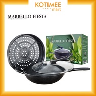 Non-stick Wok Pan Set/33Cm Steamer Steamer Pot/Non-Stick Marble Frying Pan Set/Non-Stick Marble Coating Frying Pan