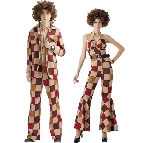 Halloween Retro Party 60s 70s Hippie Cosplay Costume Stage Performance Music Festival Disco Vintage 