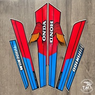MERAH Striping Sticker Polet list body HONDA win 100 1989 red best standard WIN body listbiru