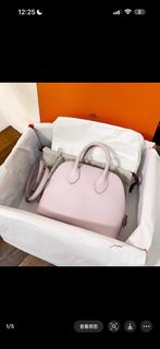 hermes mini bolide 保齡球包 B刻 夢幻紫銀扣 evercolor皮