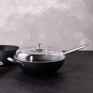 【Sambonet】Midnight Blue 銀離子不沾炒鍋附蓋32cm-星空藍